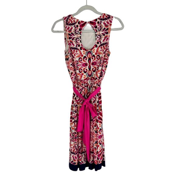 Eliza J Size 4 Floral Print Belt Fit & Flare Dress - Picture 2 of 7